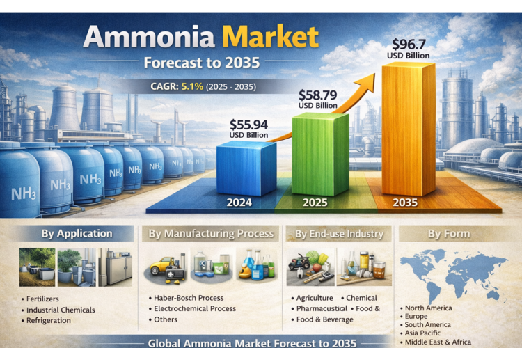 From Fields to Fuel Cells: How Ammonia Is Feeding the World and Powering the Clean Energy Revolution on Its Way to USD 96.7 Billion by 2035